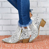 Botines de tacón grueso con cremallera